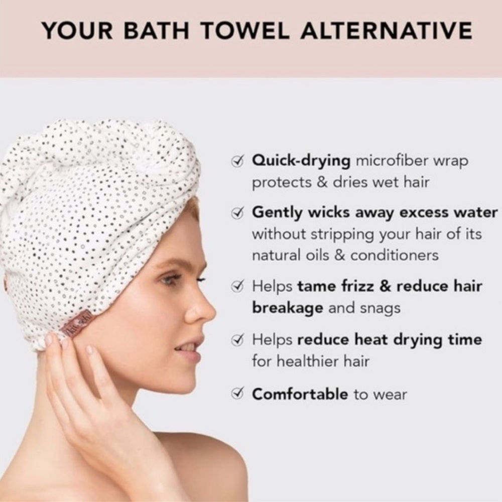 Kitsch Quick Drying Hair Towel Microfiber Micro Dot - Picture 6 of 7